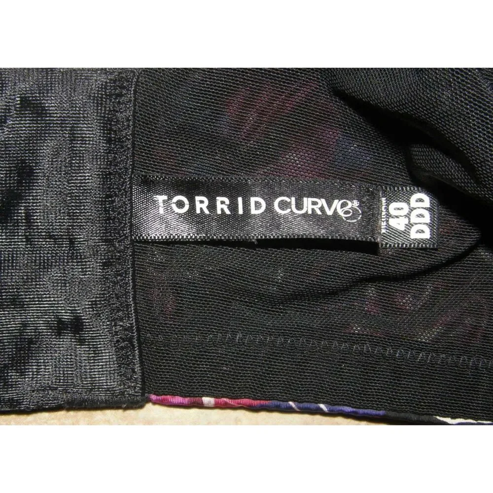 TORRID CURVE Colorful Floral Plus Sz 40DDD Lightly Padded Push Up Underwire Bra